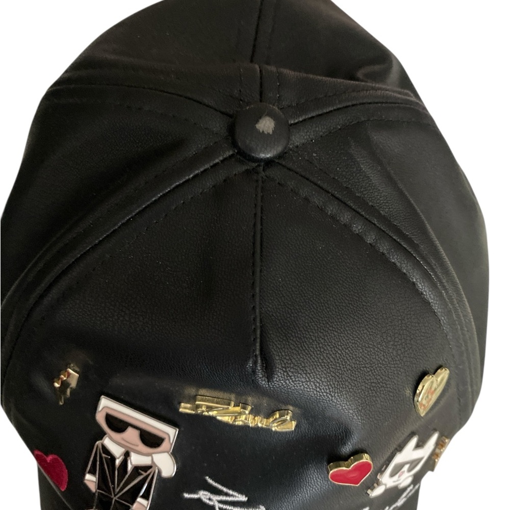 Karl Lagerfeld Black Cap with Stylish Pins - Picture 3 of 4